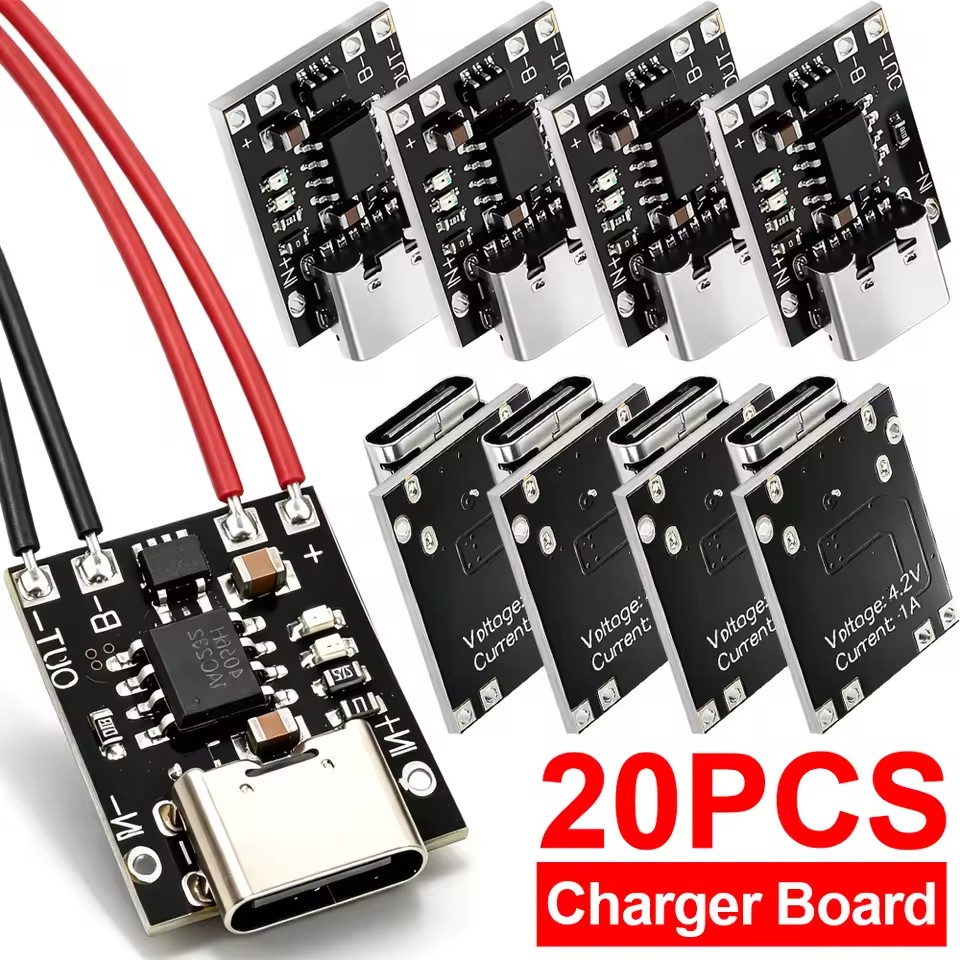 Li Ion Charger Module - 保護回路付きType-C充電ボード USB Cインターフェース充電モジュール 3.7V-4.2V 18650リチウムイオン電池 DIYプロジェクト