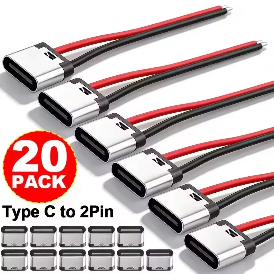 Usb C Cable - 5～20個入り Type-C 2ピン はんだ付け式 防水 USB-C