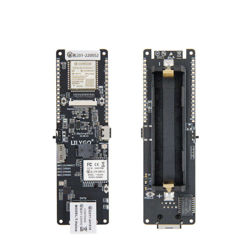 Esp32 Battery Holder Lipo - LILYGO T-Halow ESP32-S3開発ボード 875M/915M/920M RJ45ポート、カメラインターフェース、18650バッテリーホルダー付き