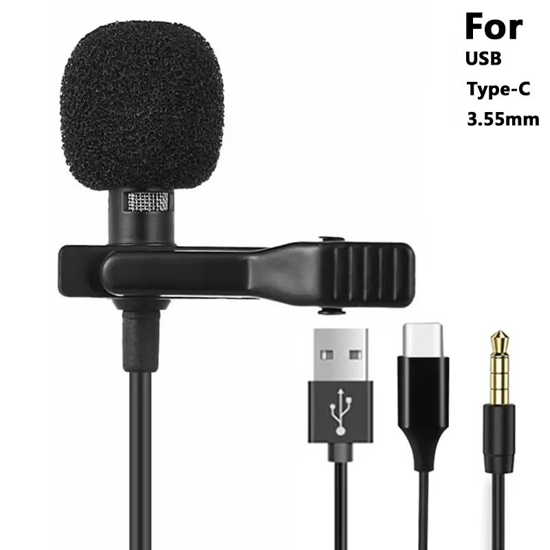 Micro Usb Cable - 3.5 ミリメートルミニポータブルラベリアマイク PC ラップトップ用タイプ C ラペルクリップオンマイクスマートフォン用