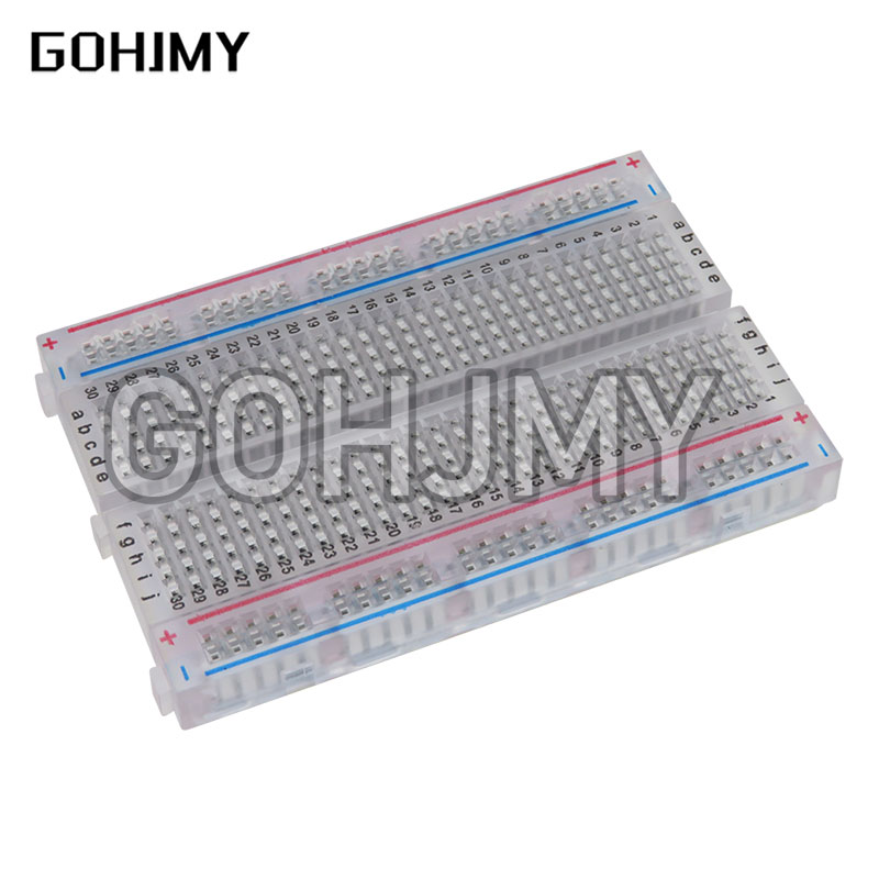 Breadboard 400 Point - ミニ透明ブレッドボード,8.5x5.5cm, 400穴,DIY,10個