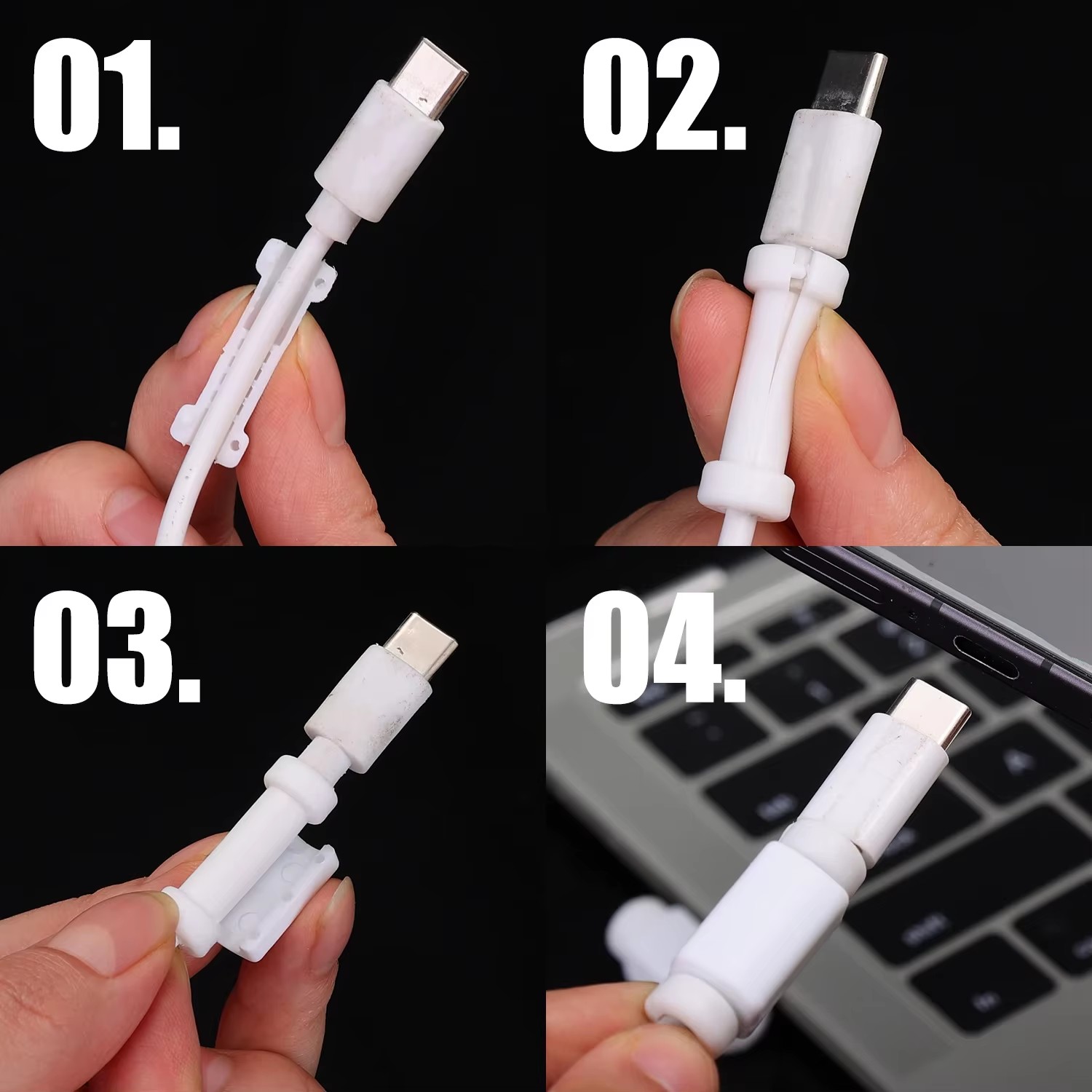 破損防止ケーブルプロテクター ソフトシリコンカバー Appl - Micro Usb Cable のレビューと価格