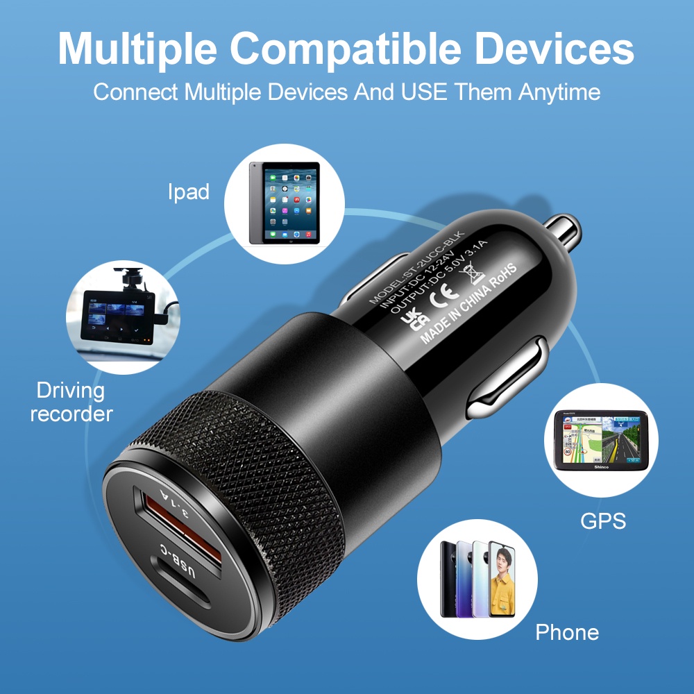 66W USB 車載充電器 Type-C 急速充電対応 Xi - Usb C Cable のレビューと価格