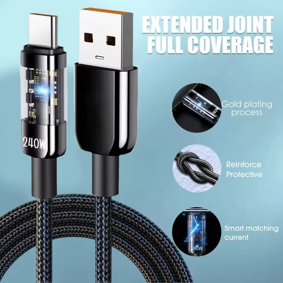 240W ナイロン製 USB Type-C 超急速充電ケーブ - Usb C Cable のレビューと価格