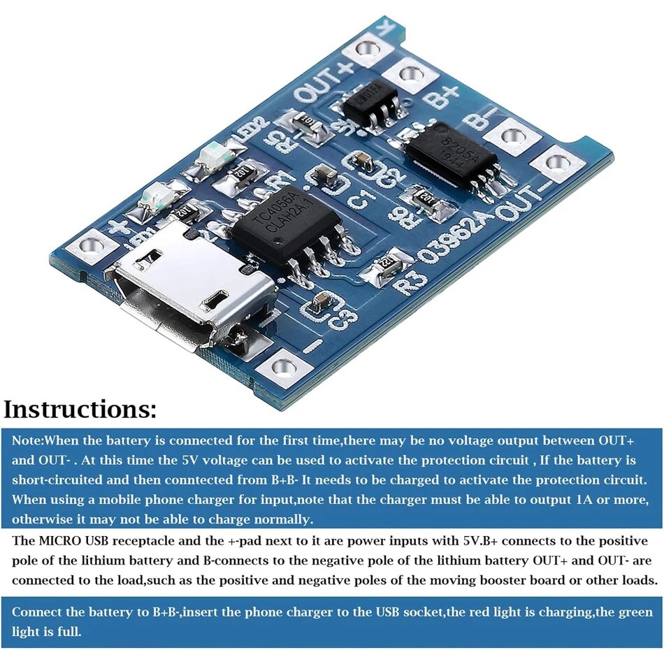 リチウム電池充電ボードモジュール,マイクロUSB,タイプcイ - Tp4056 Module のレビューと価格